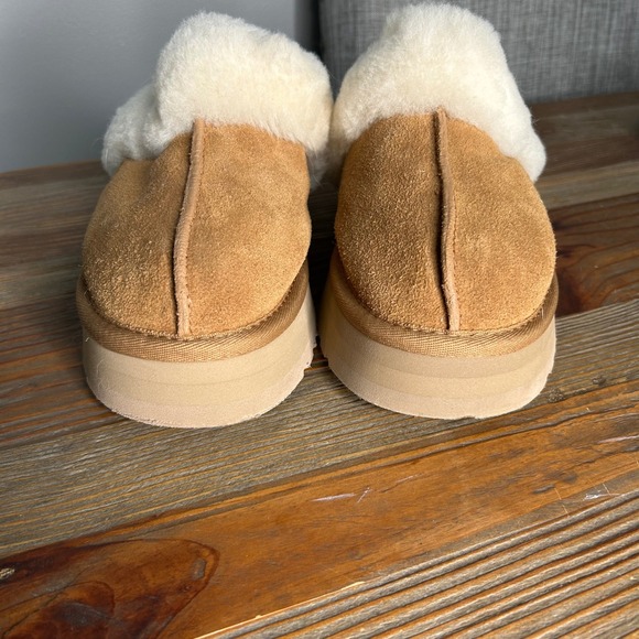 UGG Women's Disquette chestnut Suede Platform Slide Slippers slip on - Picture 11 of 12